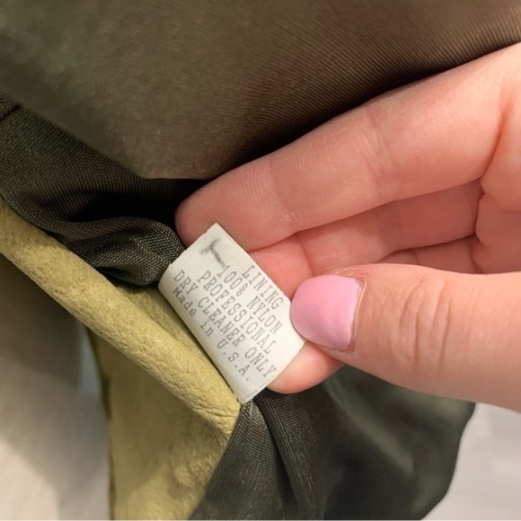 M Kalan Green Suede Leather Cardigan Jacket Large - Picture 5 of 9